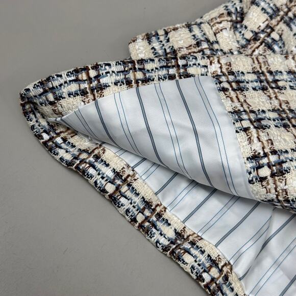 VERONICA BEARD Bentley Tweed Jacket Sz-2 Ivory/Camel 2406TW6810474 - Picture 8 of 16